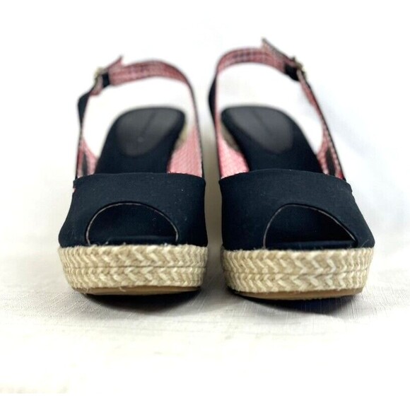 Tommy Hilfiger Espadrille Blue Women's Size 9 Sling Back Hi Wedge Sandal Heels - Picture 6 of 13